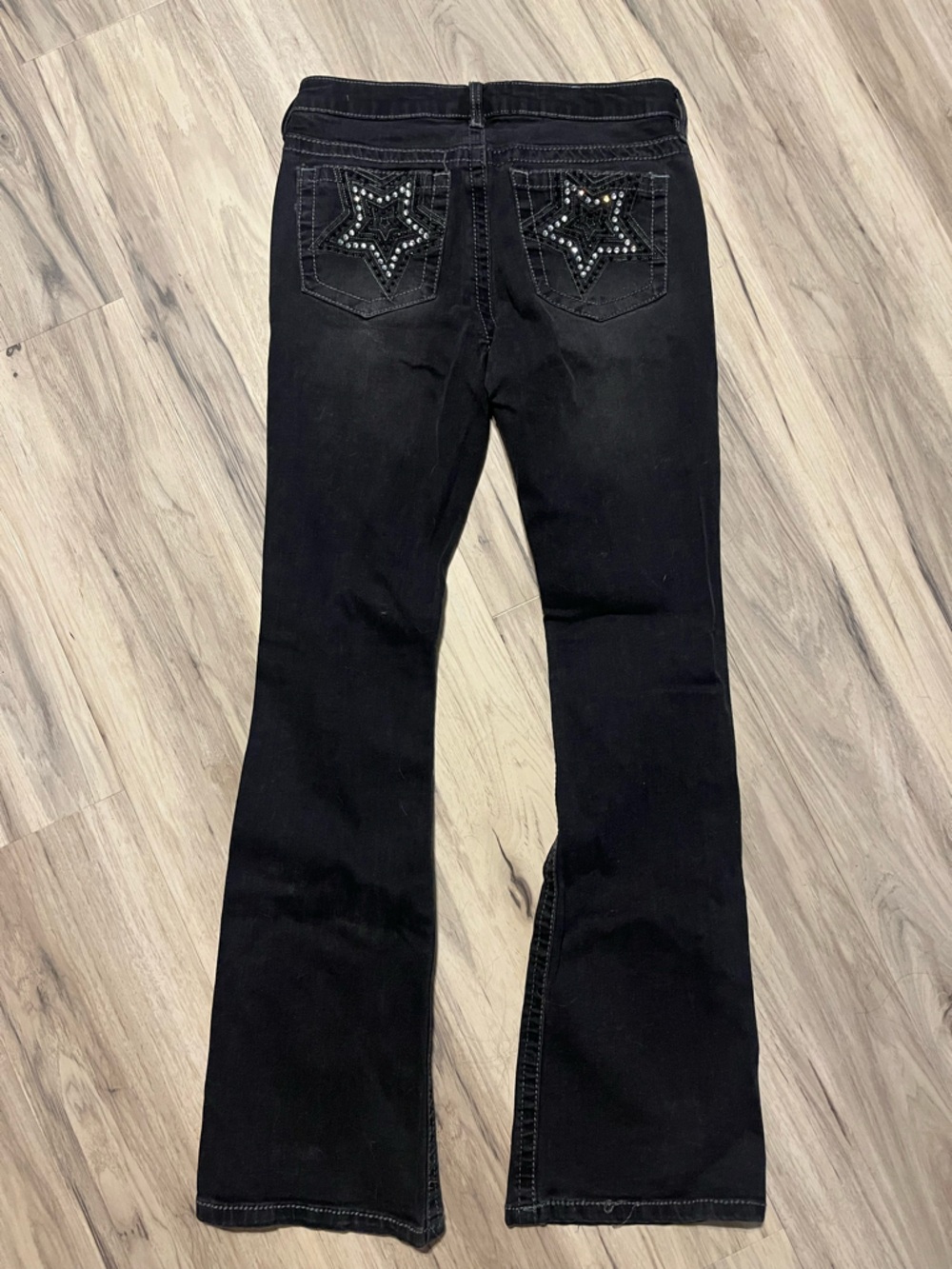 Rue21 Black Bootcut Jeans with Star-Stud Back Pockets